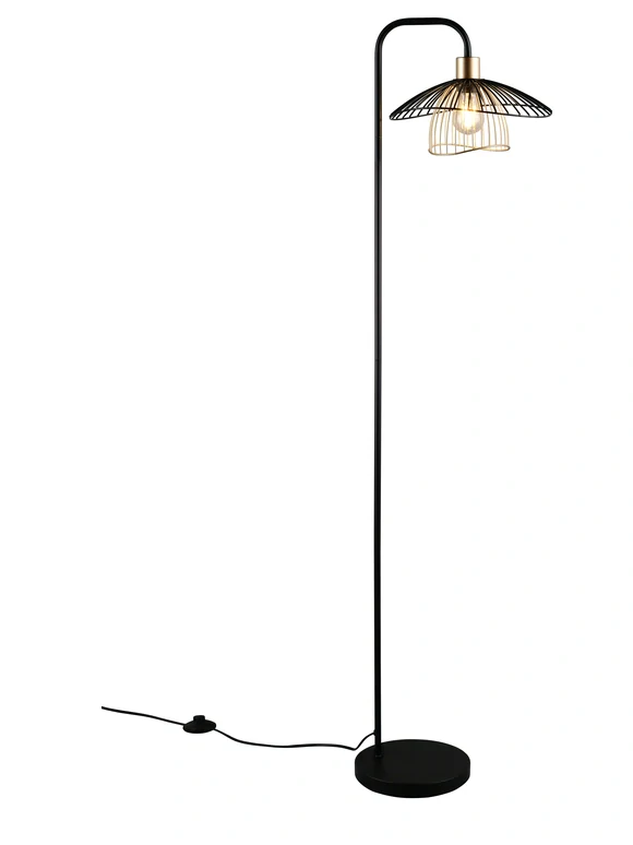 Trio Leuchten R46791032 LAURIS - Retro kovová stojací lampa, 1 x E27, 155cm, 1 x E27