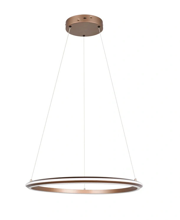 Trio Leuchten 331019165 AMADOR - Vypínačem stmívatelné závěsné kruhové svítidlo v kávově hnědé barvě, LED 48W, 2300+3000+4000K, Ø 75cm