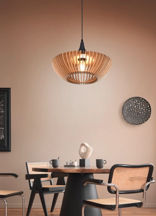 Trio Leuchten 315900142 COLINO - Závěsný dřevěný lustr, 1 x E27 Ø 40cm