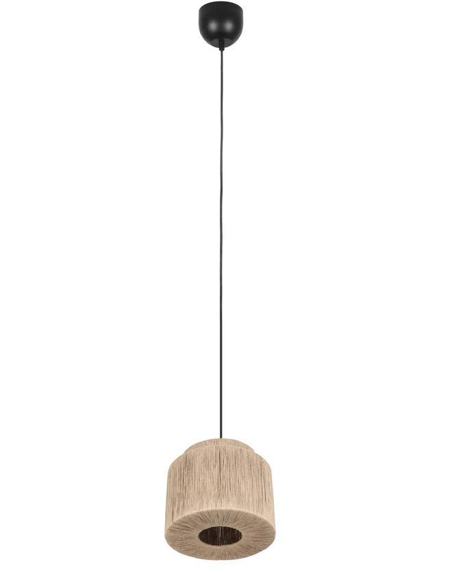 Trio Leuchten 366800136 SMILLA - Závěsný lustr se stínidlem z juty, 1 x E27, Ø 31cm