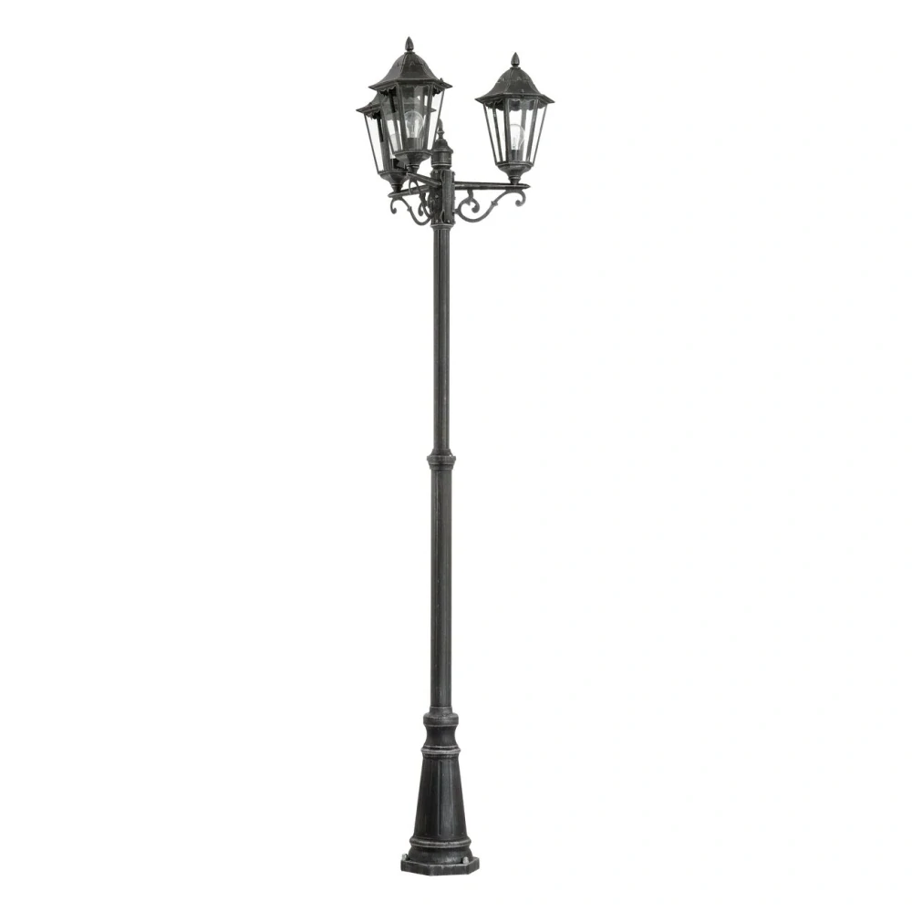 Eglo 93465 NAVEDO - Venkovní masivní tříramenná černá lampa, IP44, 3 x E27, 220cm