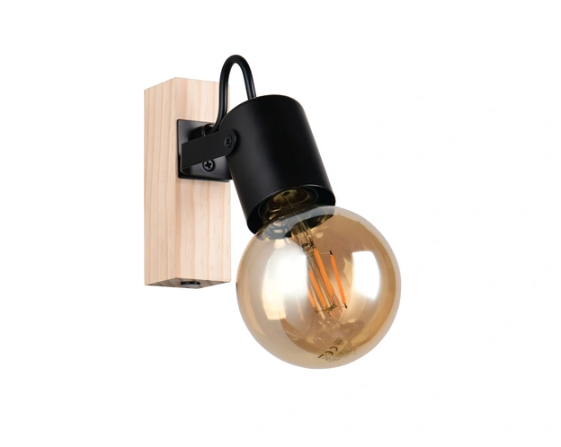 Trio Leuchten R86661032 LYNAR - Nástěnná černá lampička v retro stylu, 1 x E27