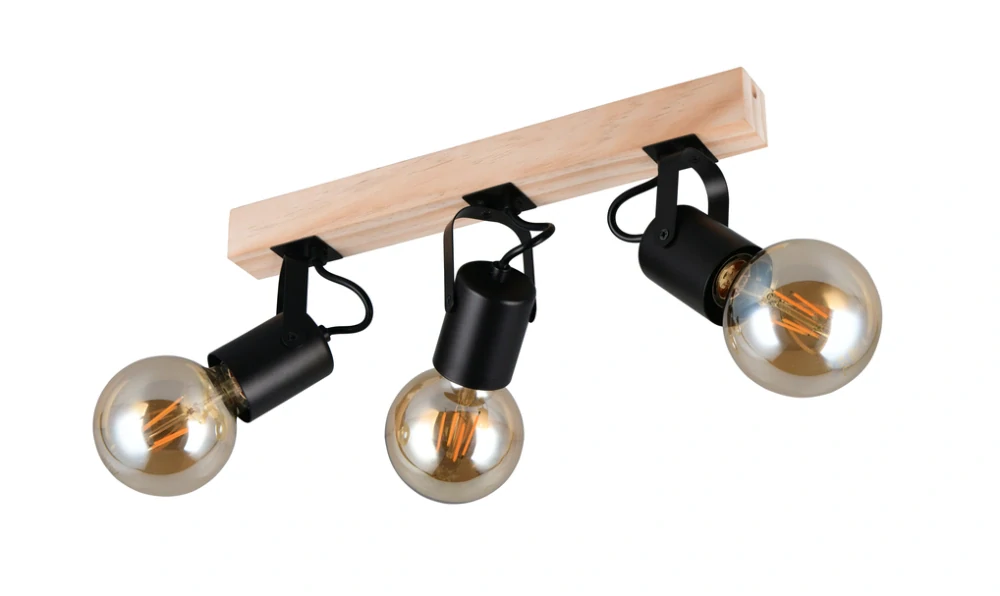 Trio Leuchten R86663032 LYNAR - Sropní černé trojbodové svítidlo v retro stylu, 3 x E27