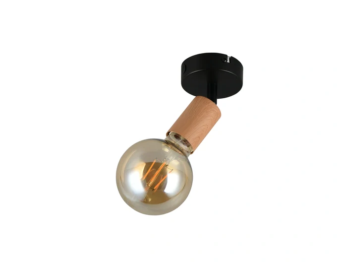 Trio Leuchten R86681035 LAMEGO - Nástěnná nebo stropní černá lampička v retro stylu, 1 x E27