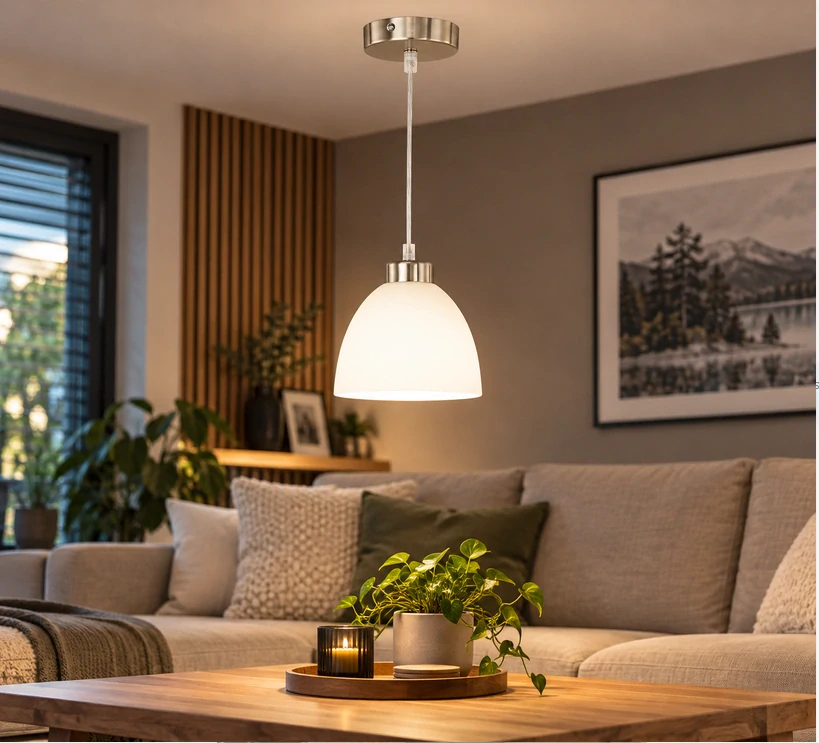 Trio Leuchten R32171007 DALLAS - Závěsný lustr se skleněným stínidlem, 1 x E27