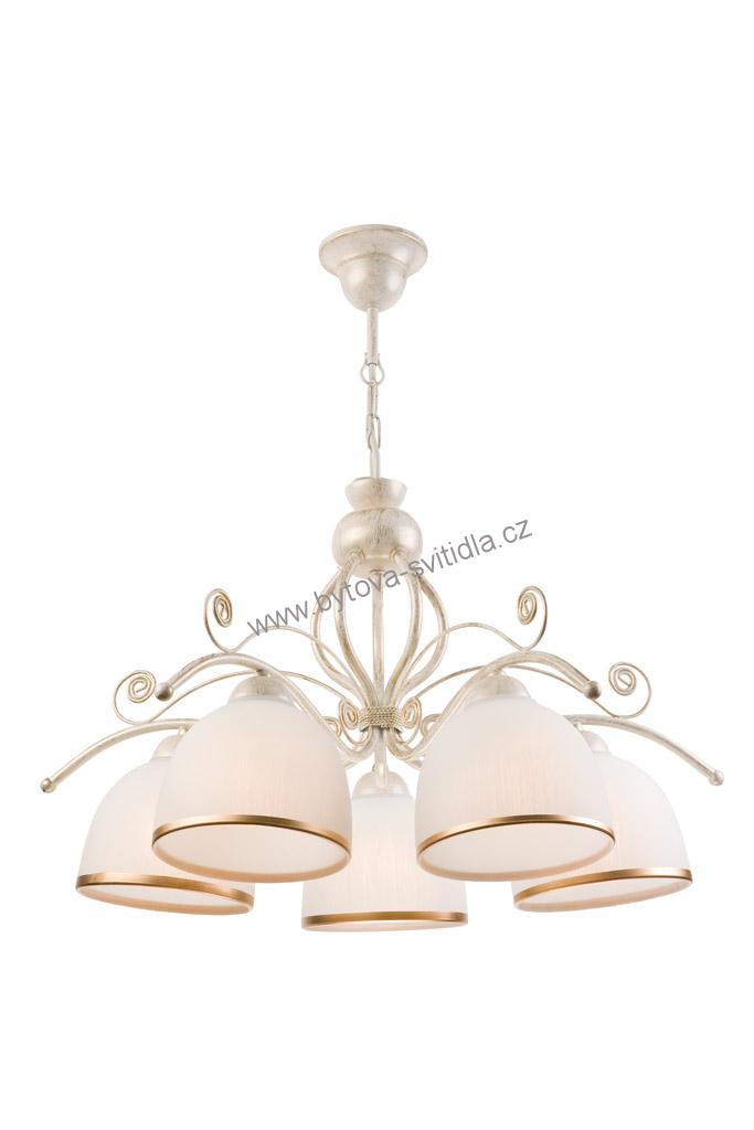 Lamkur LM 5.51 RETRO II white 19208 - Pětiramenný rustikální lustr