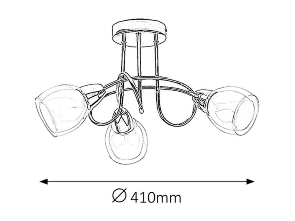 Rabalux 6081 Dave - Stropní lustr se zakroucenými rameny, 3 x E14, Ø 41cm