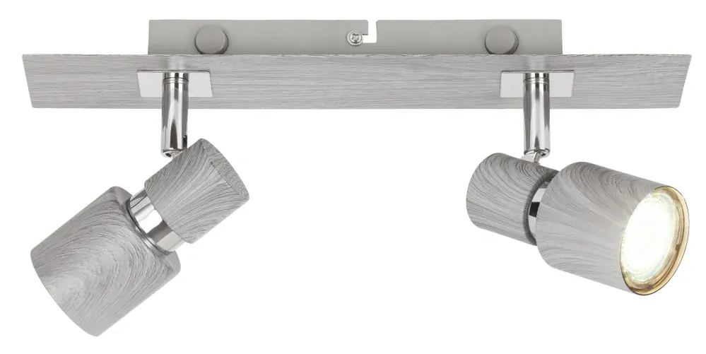 Rabalux 6126 Merkur grey - Nástěnné bodové svítidlo se dvěma vypínači, 2 x GU10
