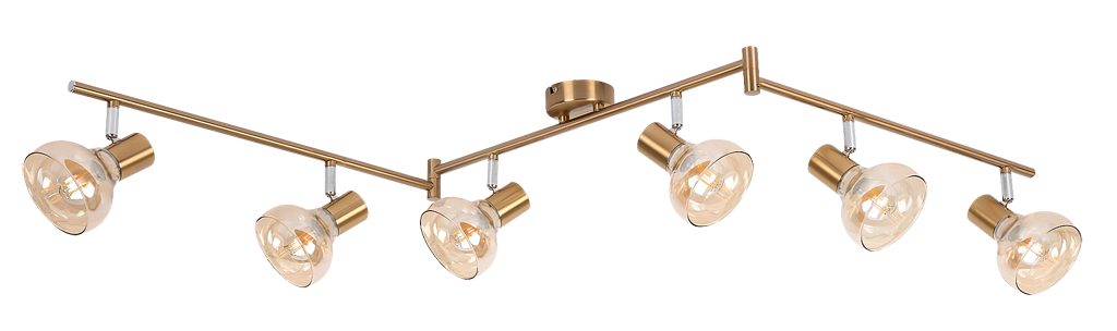 Rabalux 5553 HOLLY 2 - Moderní stropní svítidlo s jantarovými skly, 150cm šířka