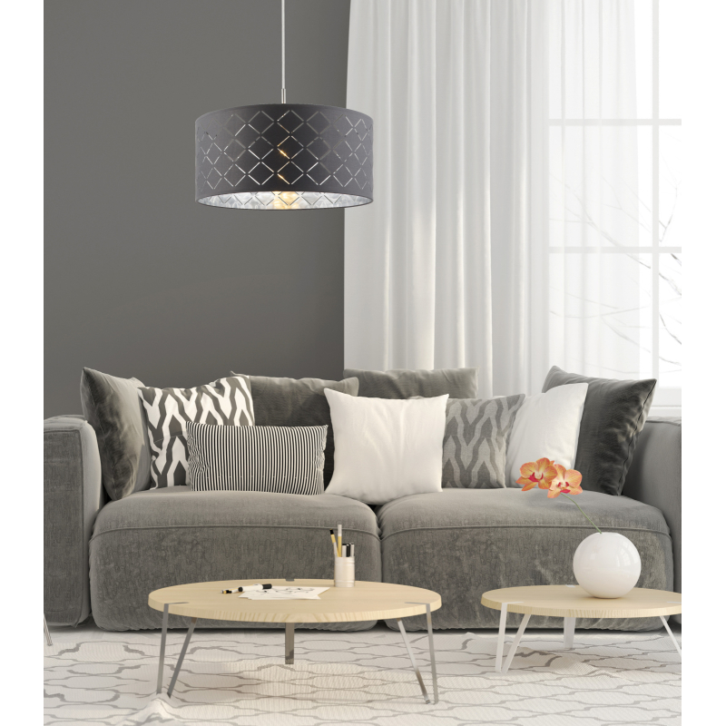 Globo 15228H KIDAL - Závěsný textilní lustr 1 x E27, Ø 40cm