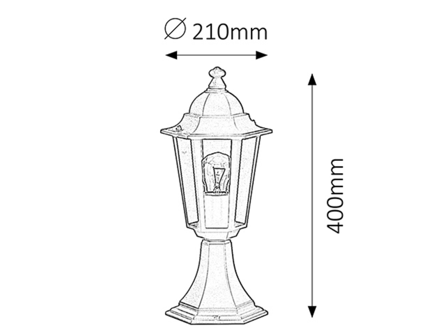 Rabalux 8206 VELENCE - Venkovní stojací lucerna, IP43, výška 40cm