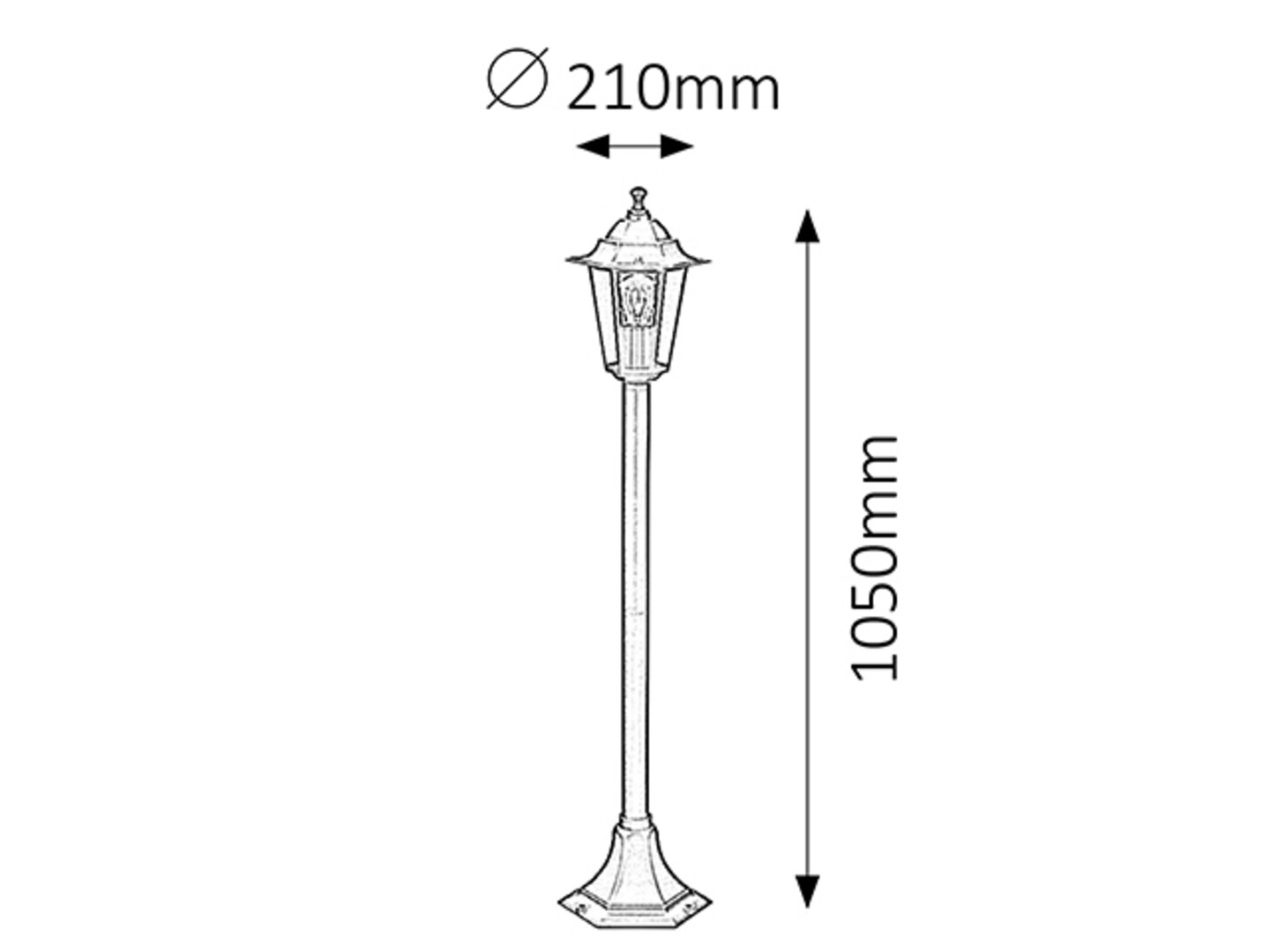 Rabalux 8210 VELENCE - Venkovní stojací černá lampa, IP43, 105cm