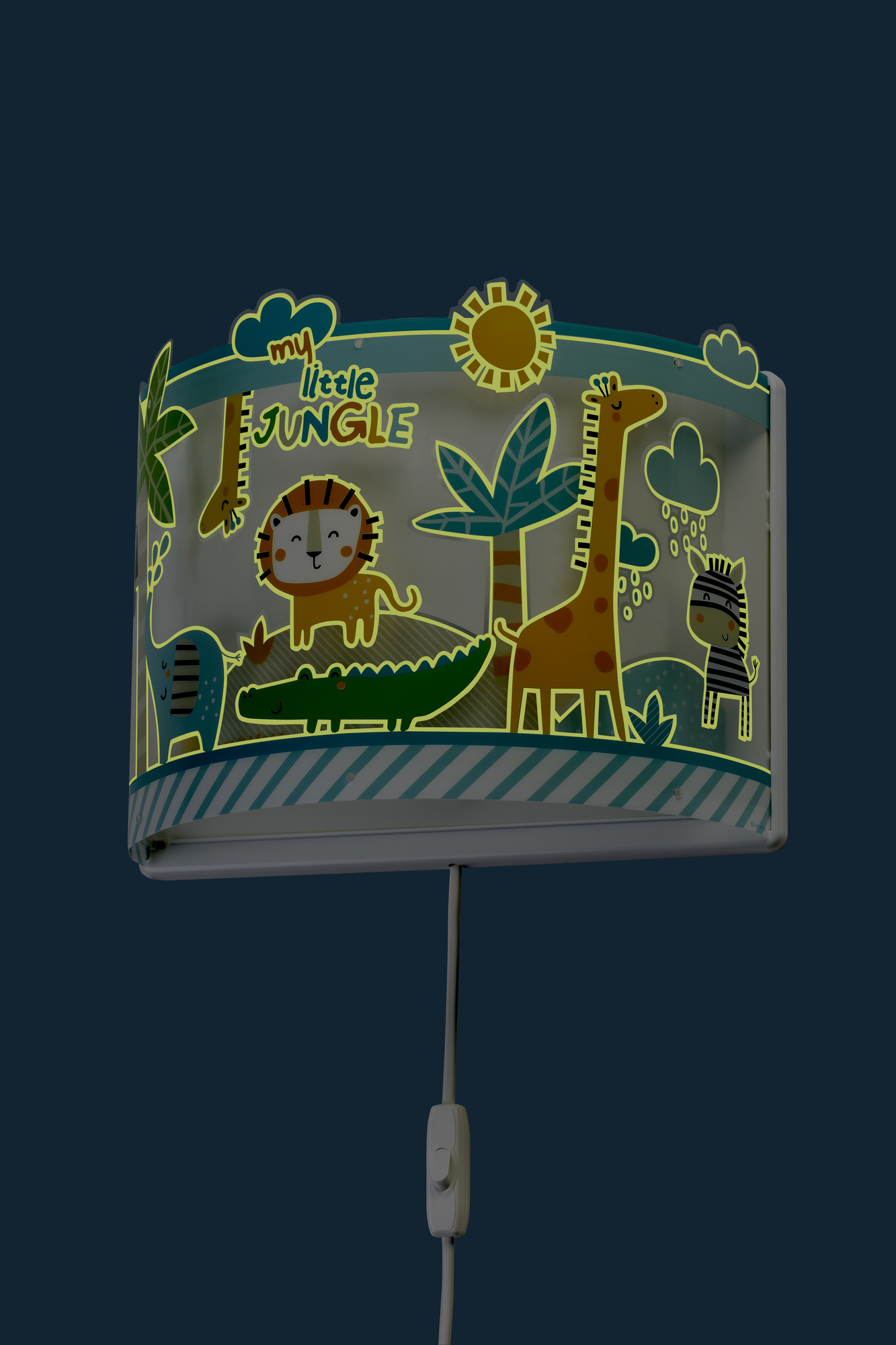 Dalber 76118 MY LITTLE JUNGLE - Dětské nástěnné svítidlo s kabelem do zásuvky  + Dárek LED žárovka