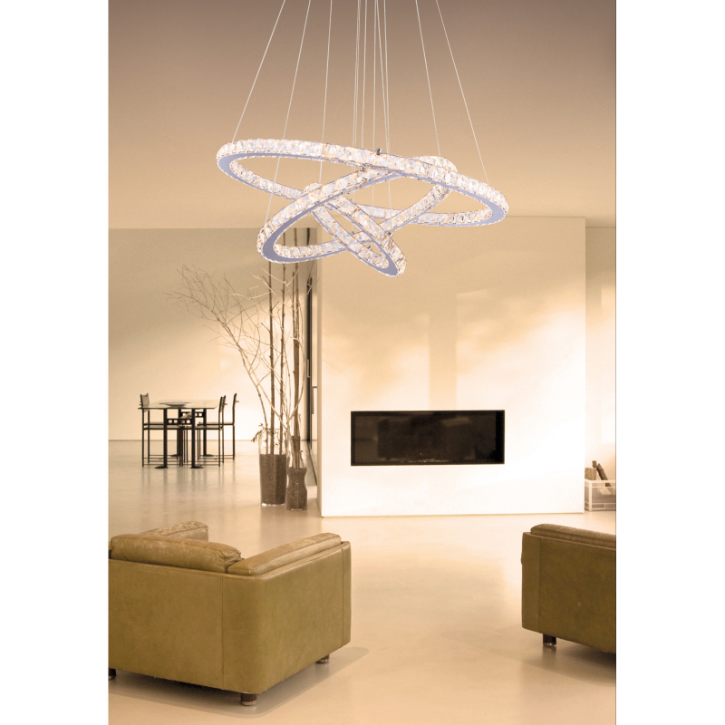 Globo 67037-76 MARILYN I - Moderní křišťálový LED lustr stmívatelný dálkovým ovladačem, 3000-6000K, Ø 70cm