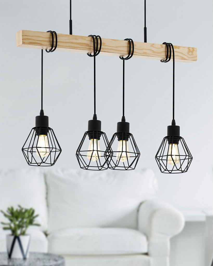 Eglo 44075 TOWNSHEND 5 - Závěsný retro lustr 4 x E27, 70cm šířka