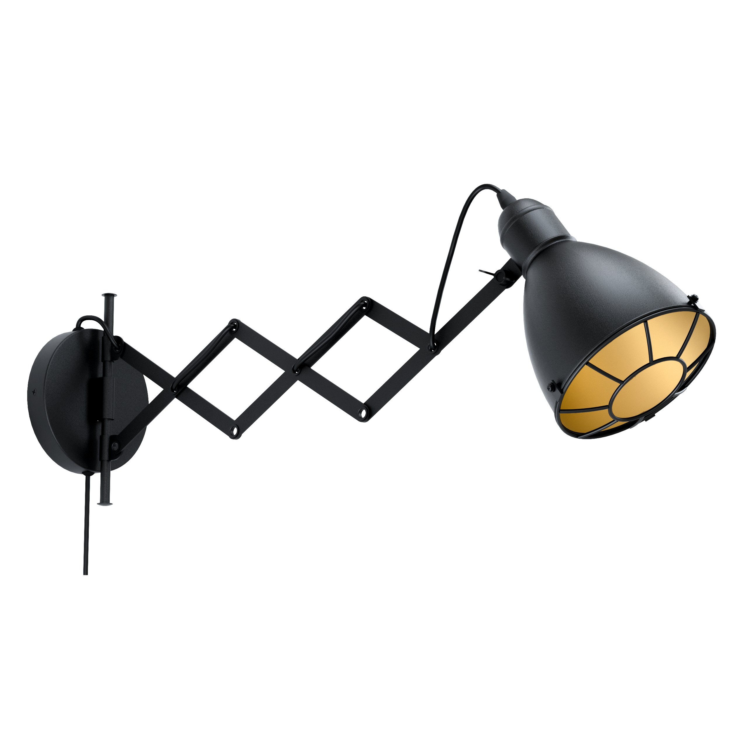 Eglo 43184 TREBURLEY - Nástěnná vysouvací retro lampa s kabelem do zásuvky + Dárek LED žárovka