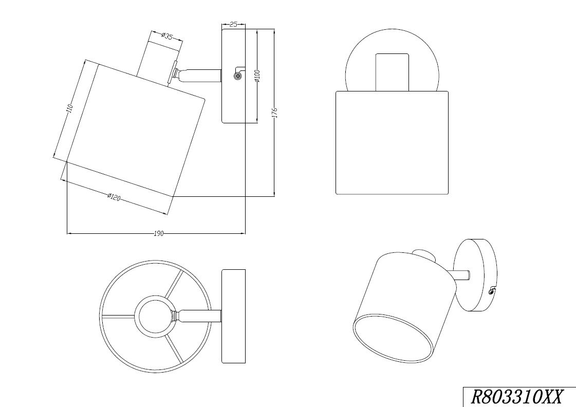 Trio Leuchten R80331001 TOMMY - Nástěnná lampička s textilním stínidlem 1 x E14 / bílá