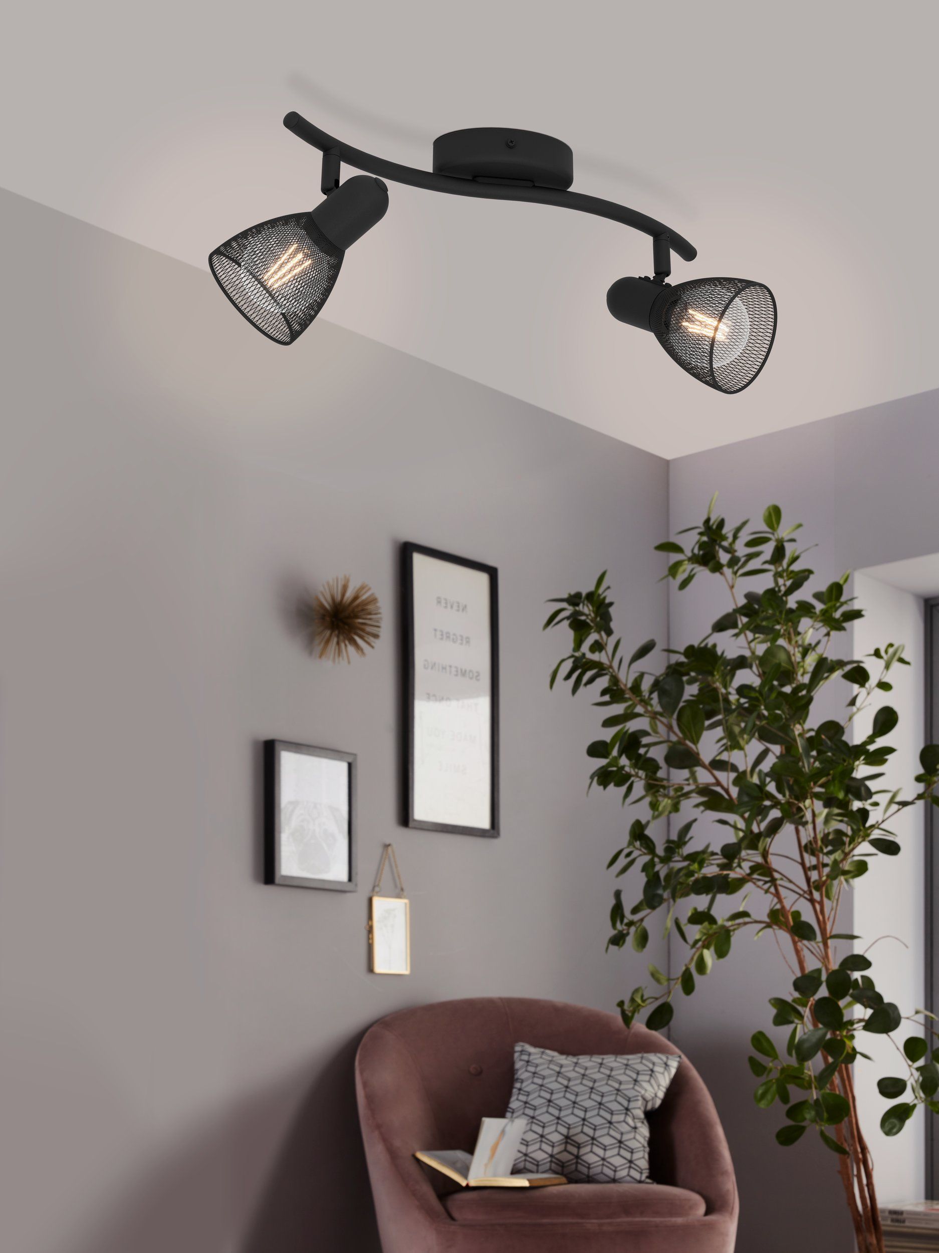 Eglo 98622 CAROVIGNO - Černé bodové svítidlo 2 x E14