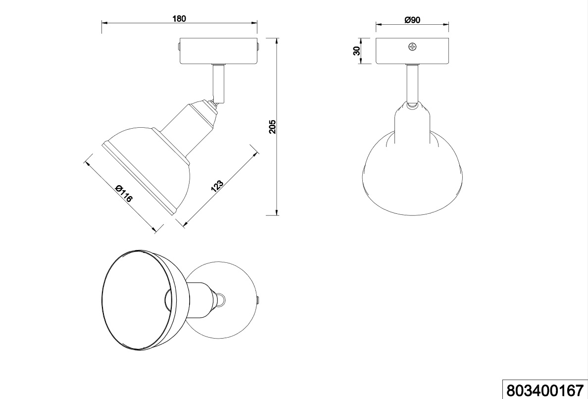 Trio Leuchten 803400167 DELHI - Nástěnné svítidlo se dřevěnou monturou 1 x E14