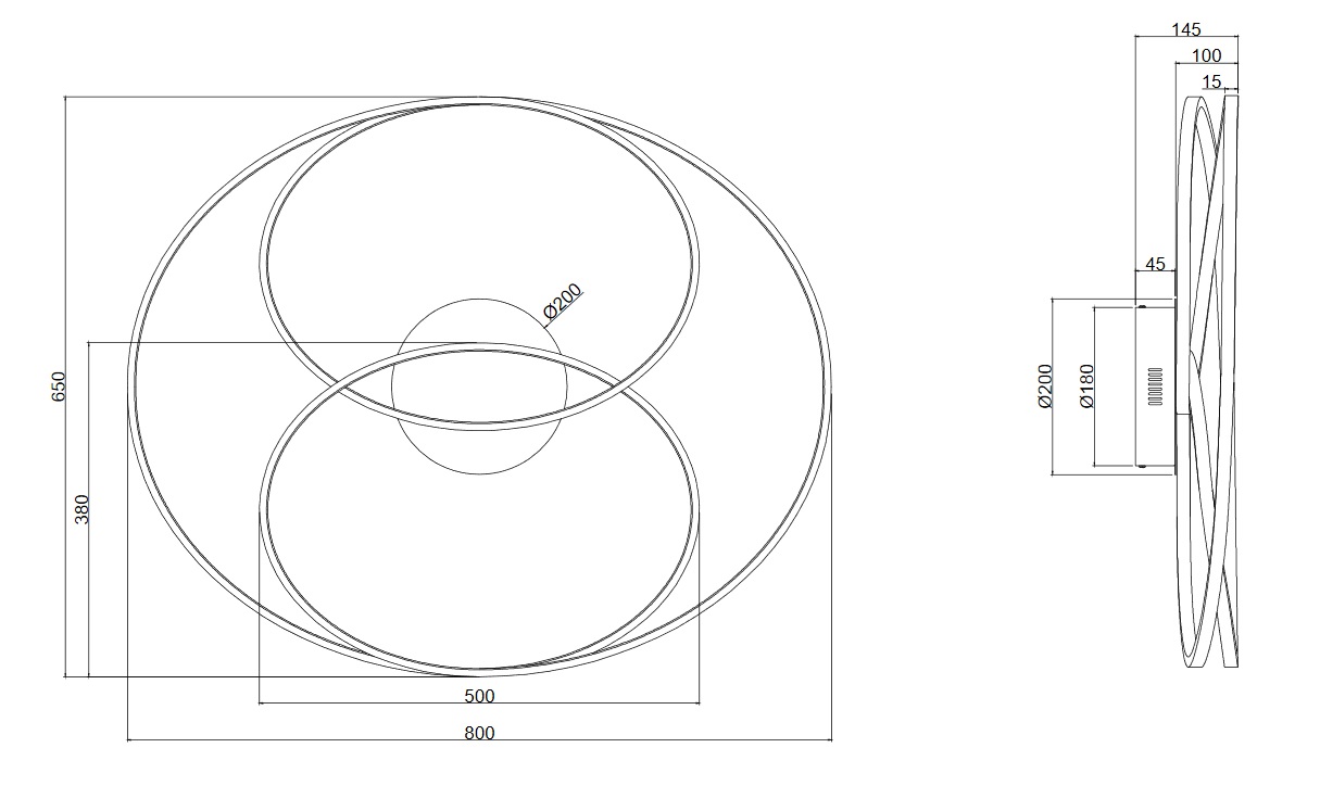 Trio Leuchten 673918007 GALE - Stropní lustr stmívatelný klasickým vypínačem, LED 50W, 3000K, 5250lm, 80 x 65cm