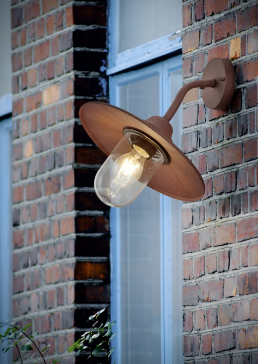 Trio Leuchten 201760124 BRENTA - Nástěnné venkovní retro svítidlo v hnědé rezavé barvě + Dárek LED žárovka