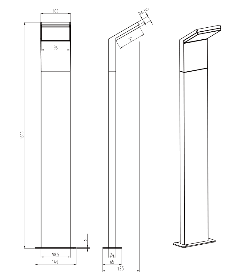 Trio Leuchten 421160142 PEARL - LED venkovní stojací svítidlo IP54, LED 9W, 3000K, 100cm