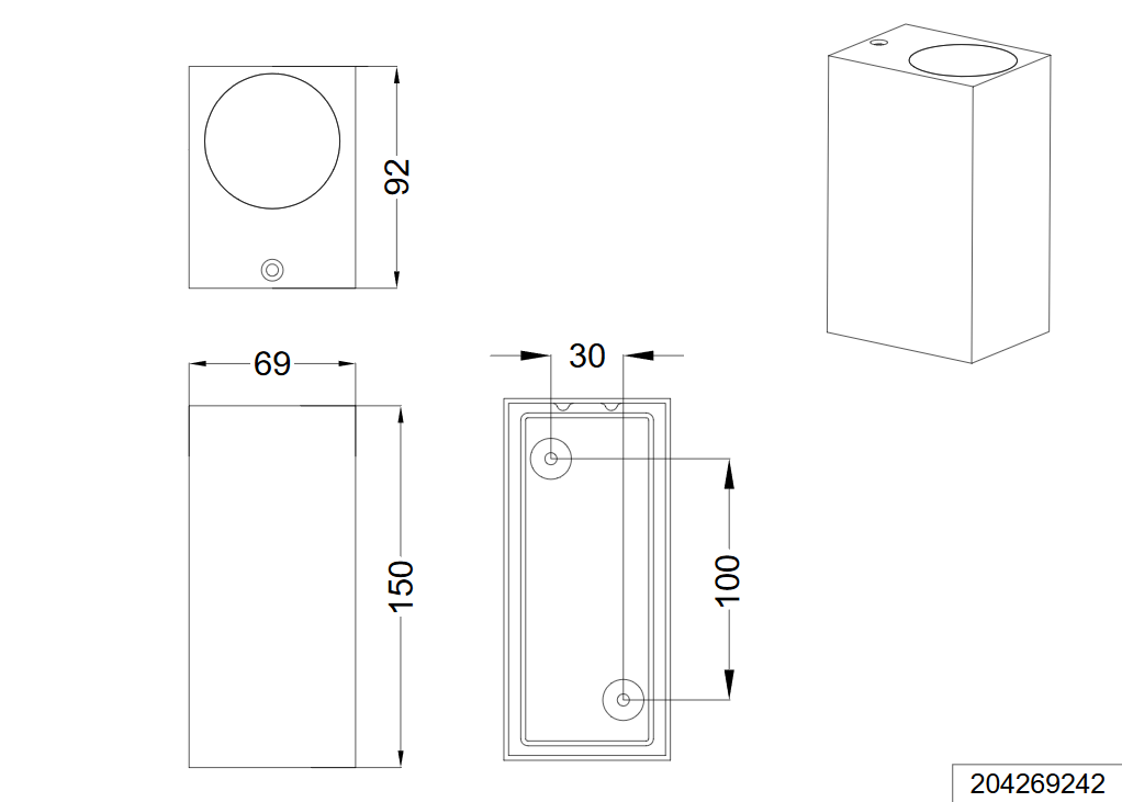 Trio Leuchten 204269242 ROYA - Nástěnné venkovní, dvousměrné svícení, šedá antracit, 2xGU10, IP44
