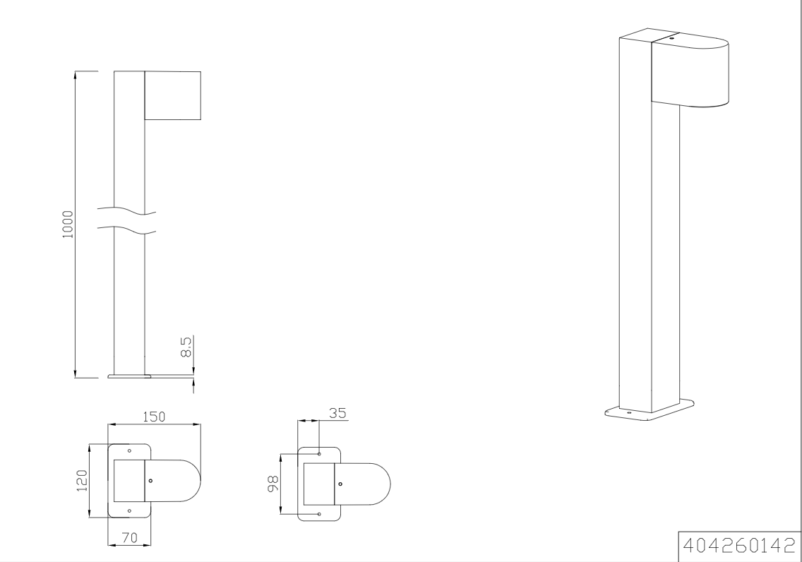 Trio Leuchten 404260142 ROYA - Stojací lampa na zahradu, šedá antracit, 1 x GU10, 100cm, IP44