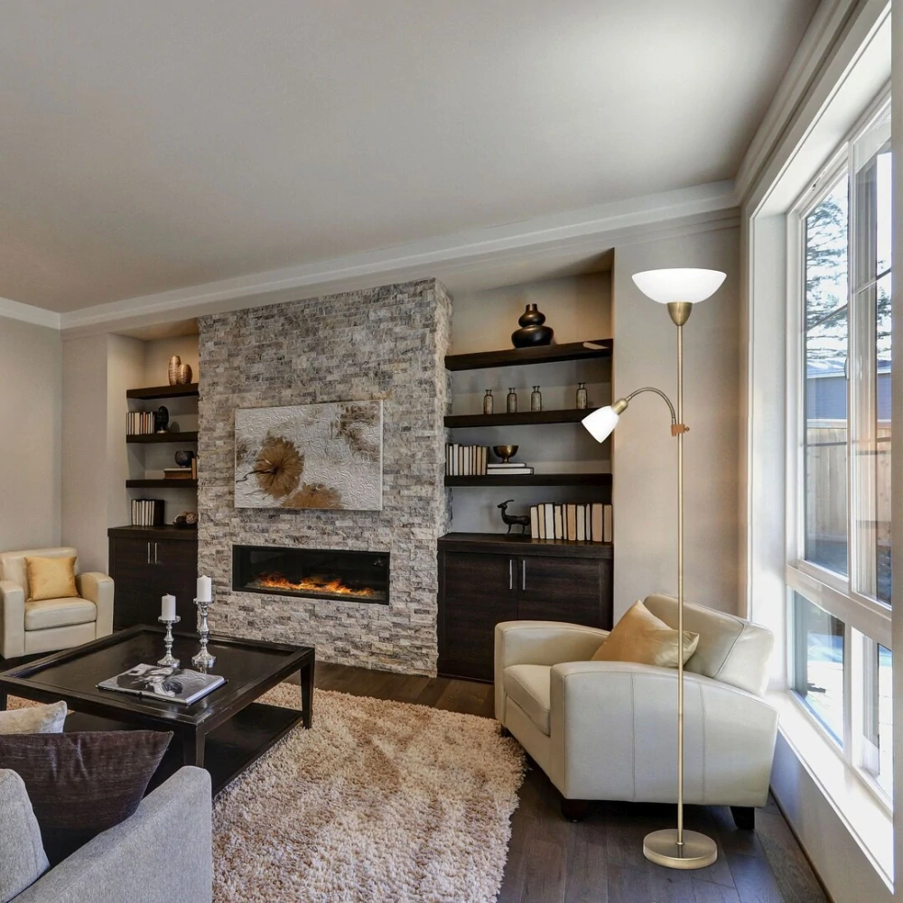 Rabalux 4068 DIANA - Stojací bronzová lampa se čtecí bodovkou,1 x E27 + 1 x E14, 177cm