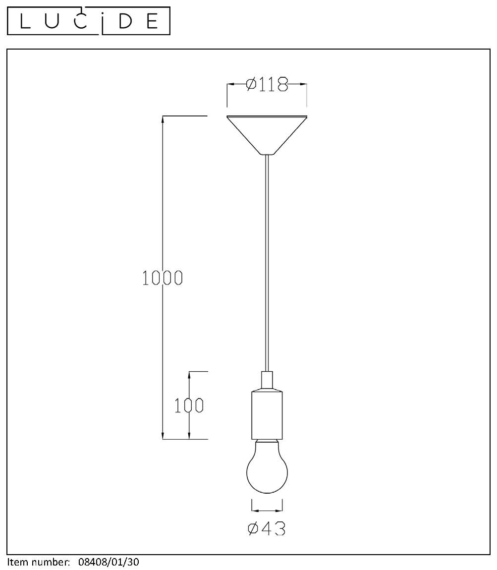 Lucide 08408/01/30 FIX MULTIPLE - Závěsná objímka 1 x E27