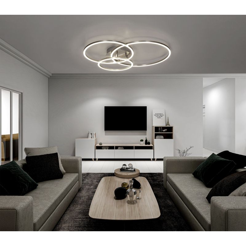 Globo 67220-40R MUNNI - Stropní LED lustr v matném niklu, LED 40W, 68 x 55cm