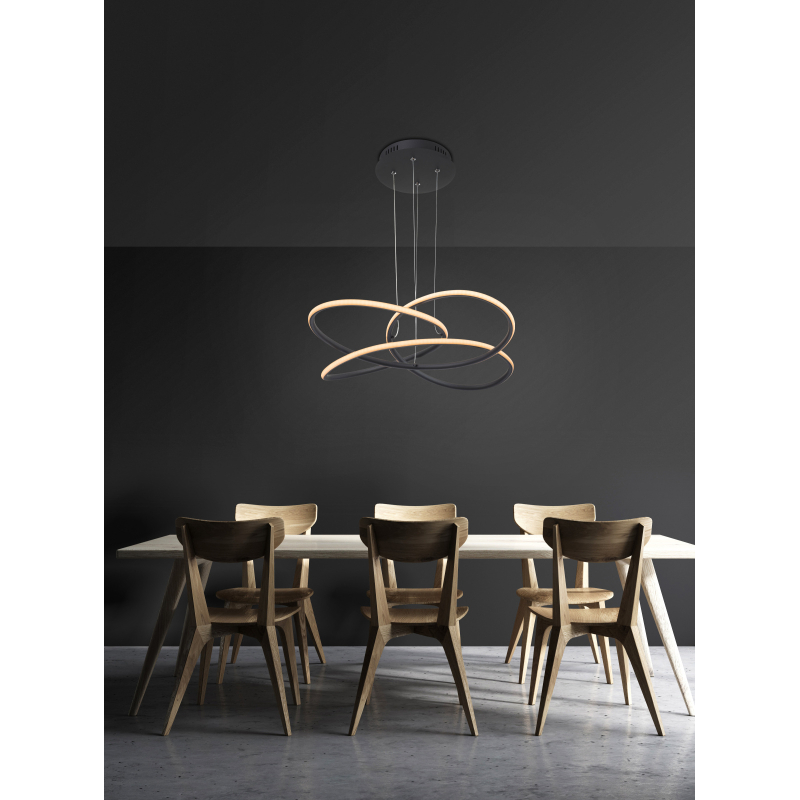 Globo 67201SH-30 PANDA - Závěsný LED lustr v černé barvě, 30W, Ø 60cm, 3000K