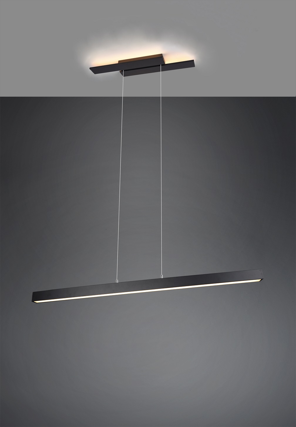 Trio Leuchten 375510432 BELFAST- Moderní LED závěsné svítidlo svítící nahoru i dolů, stmívatelné vypínačem 44W, 3000K, 115cm 