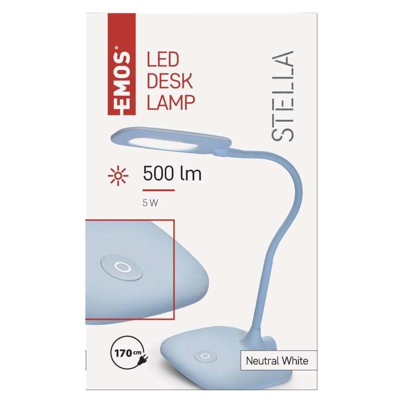 Emos Z7602BL STELLA - LED stolní dotykem stmívatelná lampička v jemně modré barvě 5W