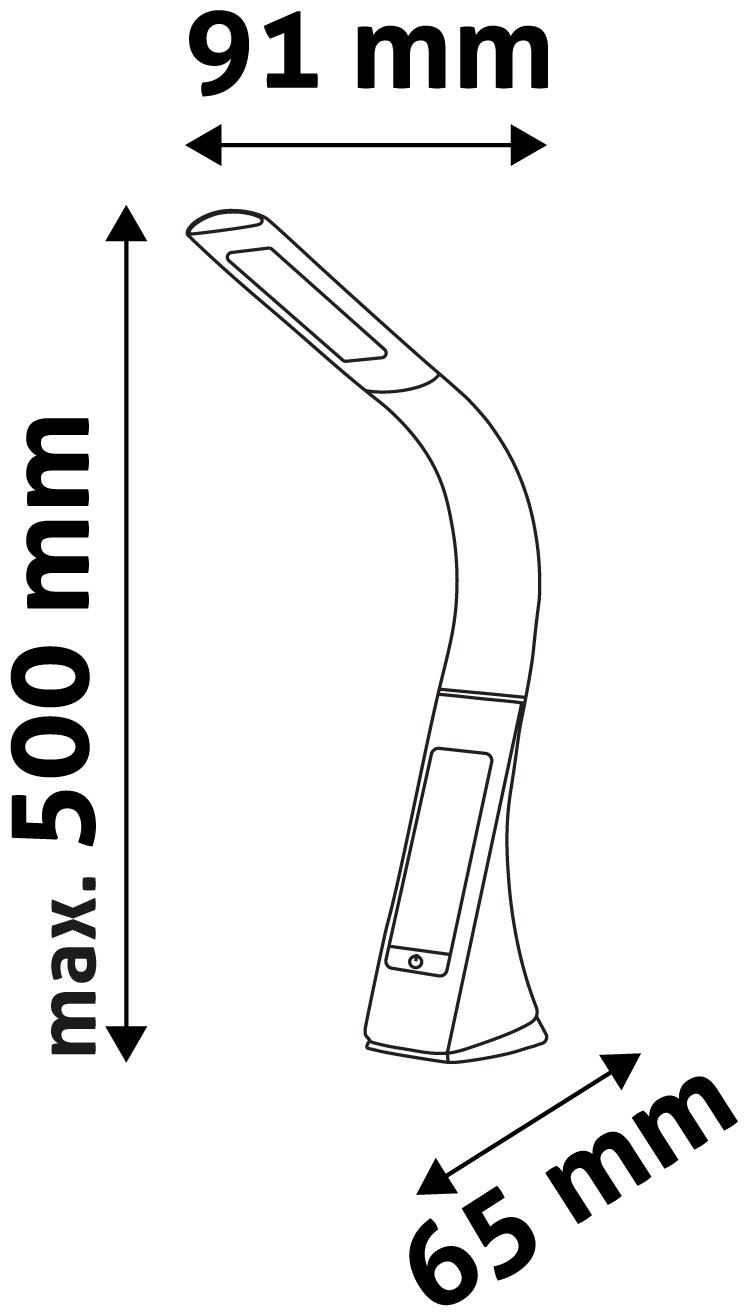 Avide Calendar Business - Stolní kancelářská lampička s displejem v černé barvě LED 6W, 5000K