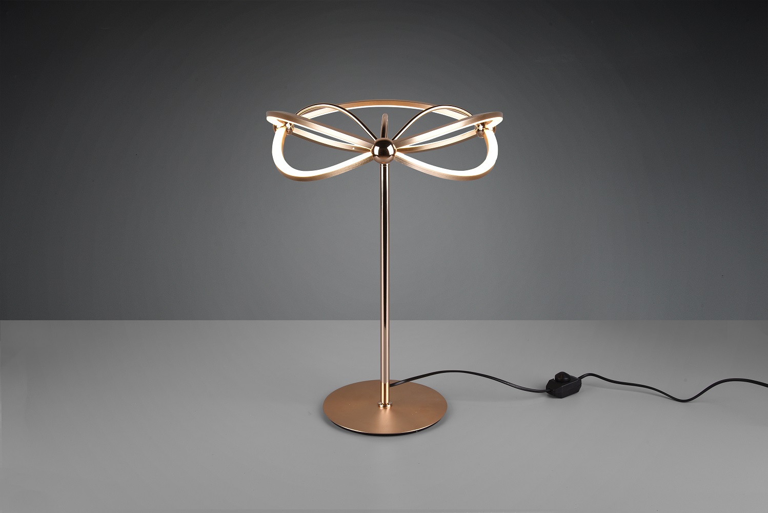 Trio Leuchten 521210108 CHARIVARI - LED moderní stolní stmívatelná lampa, 20W, 3000K, 50cm, mosaz