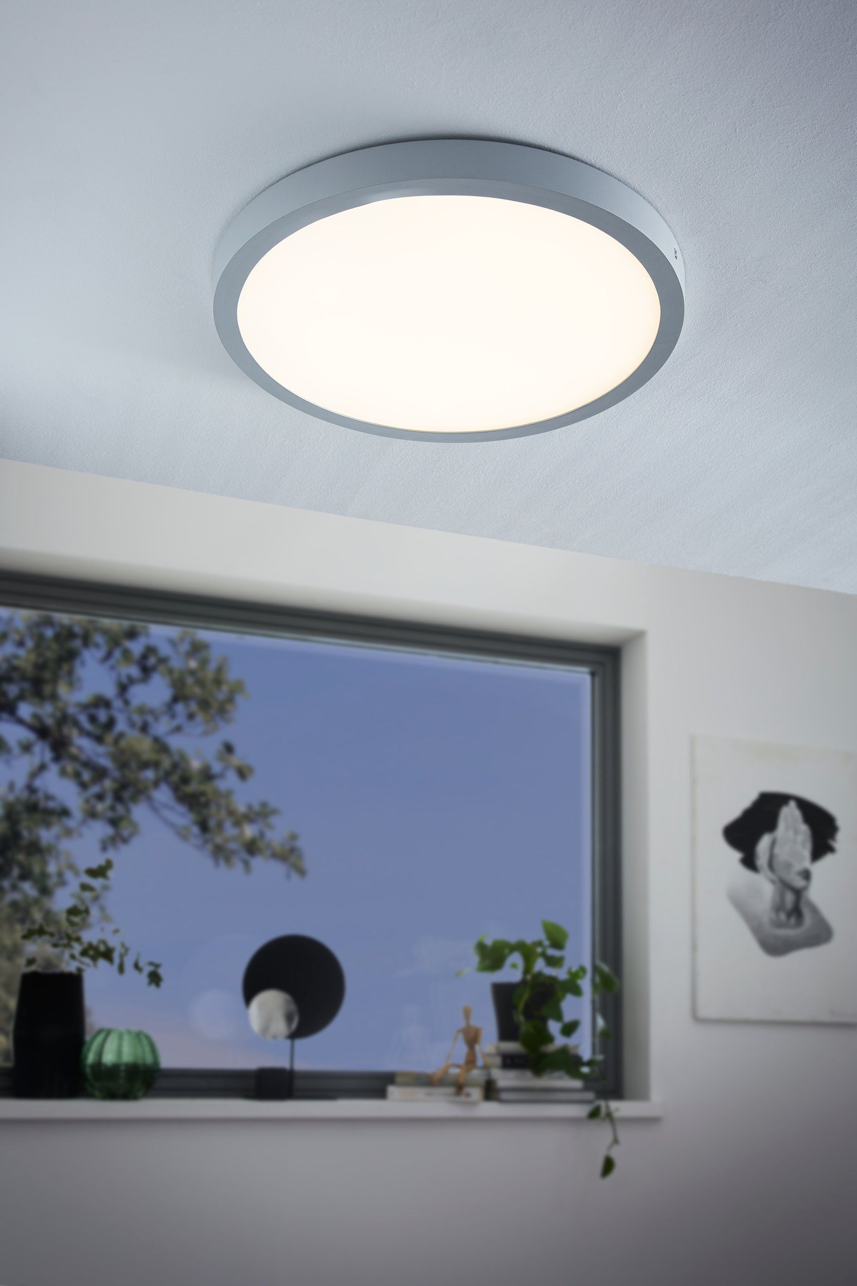 Eglo 97263 FUEVA 1 - LED stropní svítidlo  Ø 40cm, 25W, 3000K, stříbrná