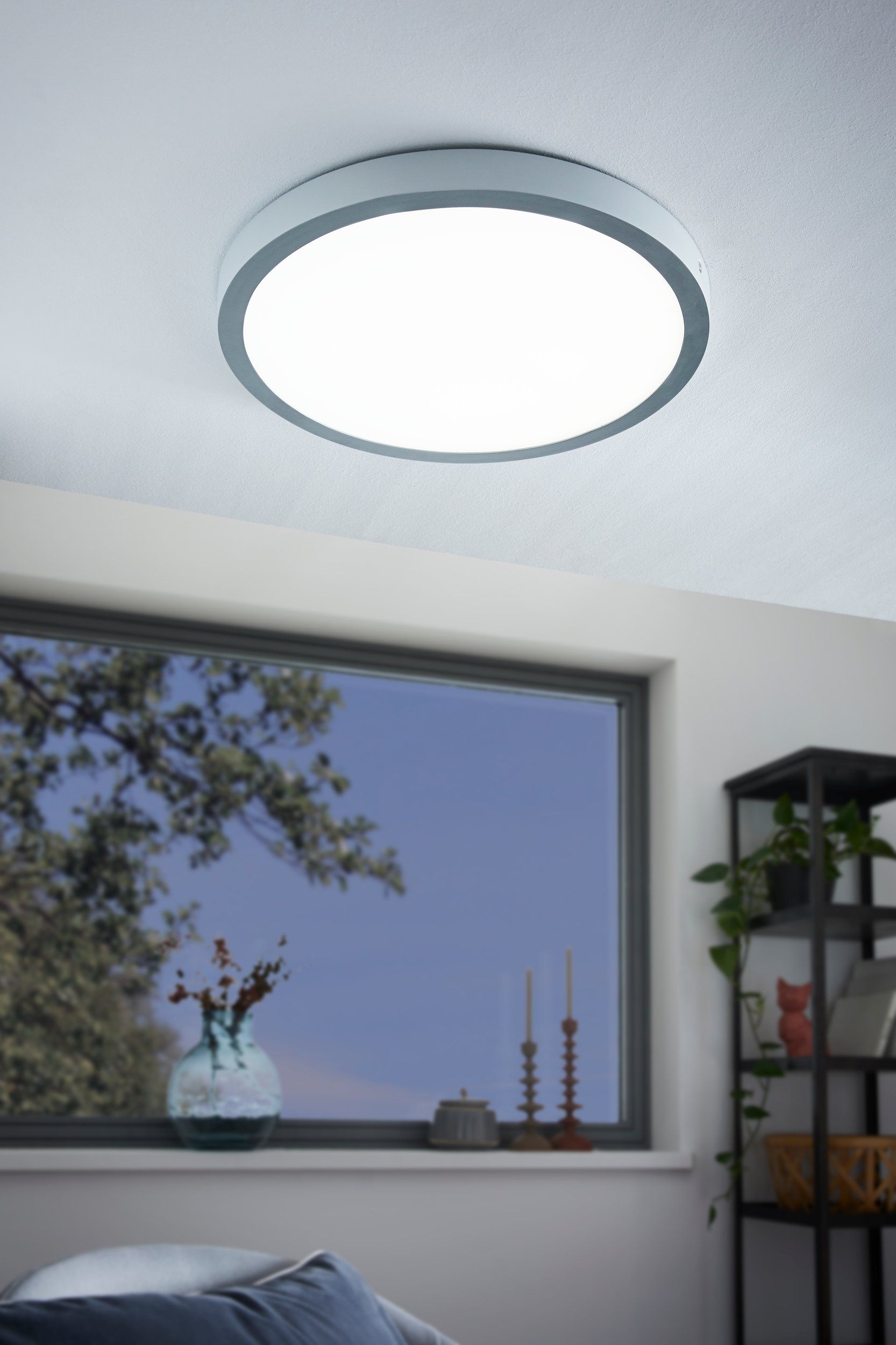 Eglo 97267 FUEVA 1 - LED stropní svítidlo Ø 40cm, 25W, 4000K, stříbrná