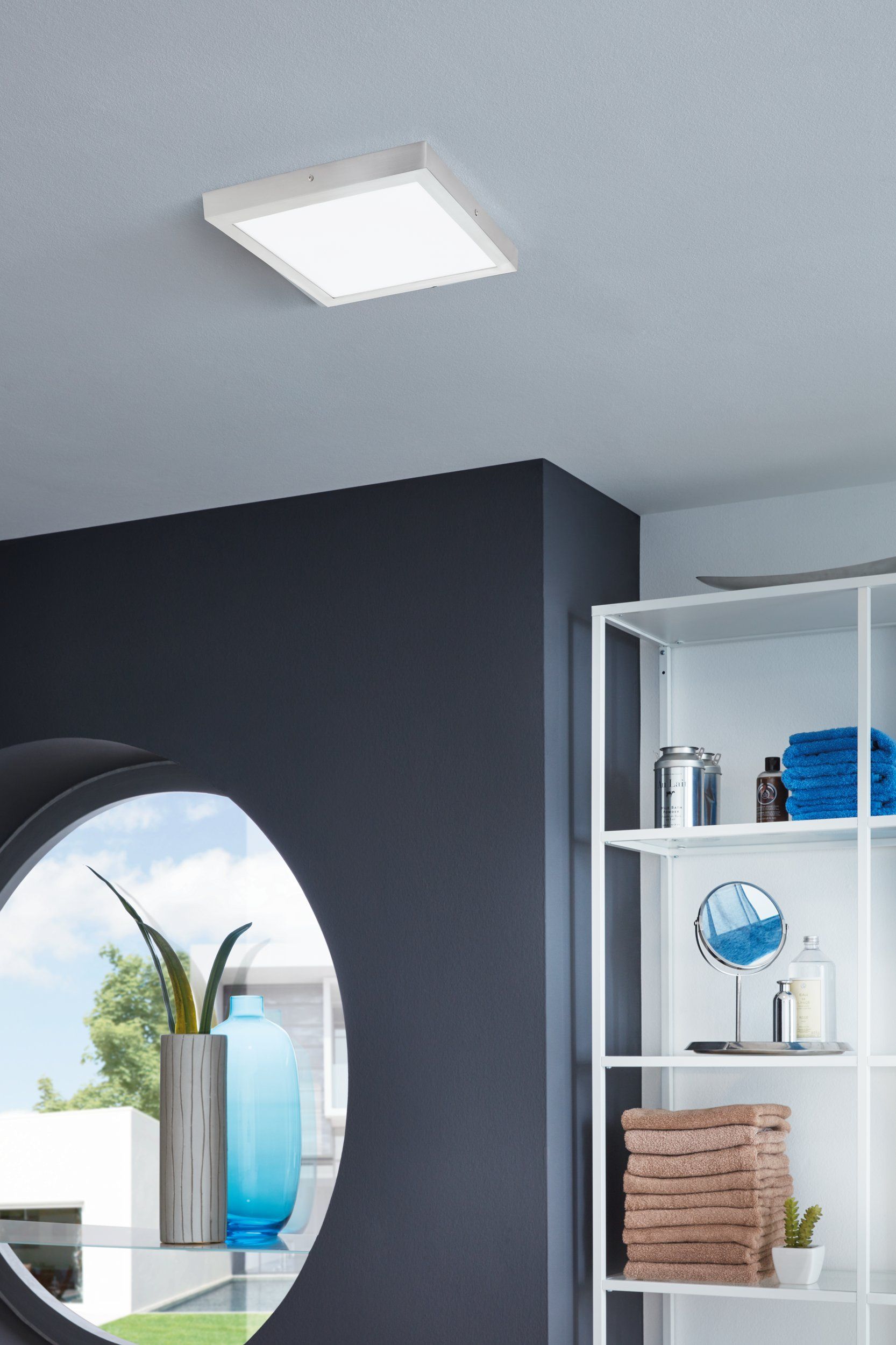 Eglo 97265 FUEVA 1 - LED stropní svítidlo  40 x 40cm, 25W, 3000K, stříbrná