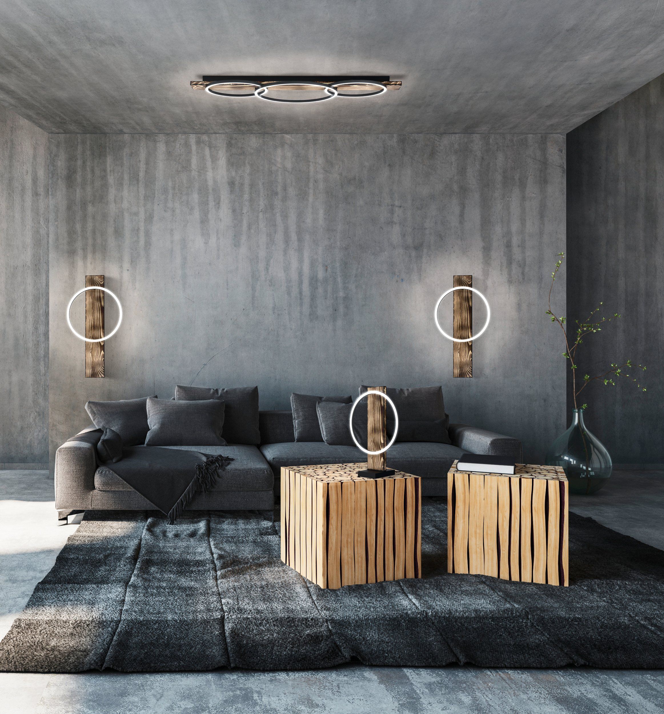 Eglo 99413 BOYAL - Designové stropní LED svítidlo, 3x 12W, 3000K, tmavé dřevo