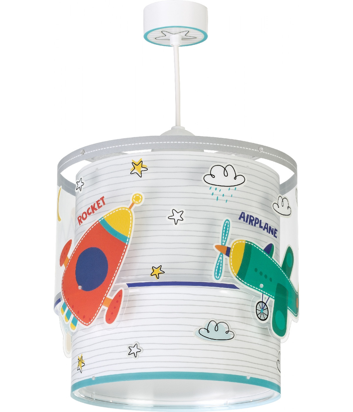 Dalber 61682 BABY TRAVEL - Dětské závěsné svítidlo s forforeskujícími motivy + Dárek LED žárovka