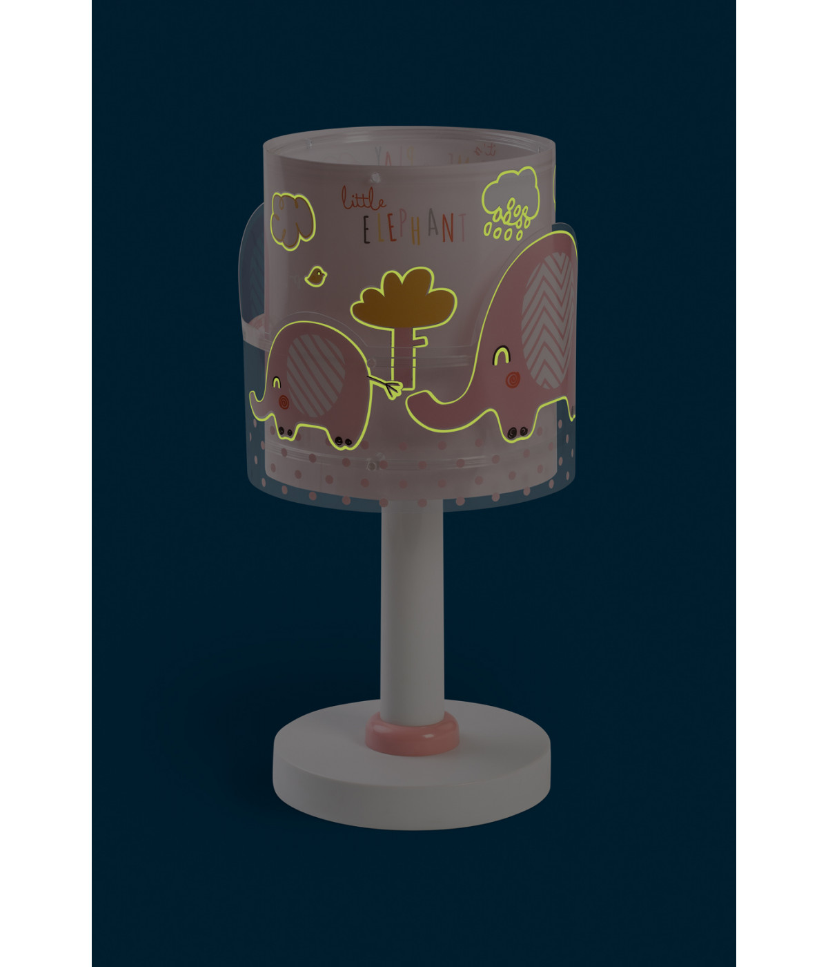Dalber 61331S LITTLE ELEPHANT - Dětská stolní lampička v růžové barvě + Dárek LED žárovka
