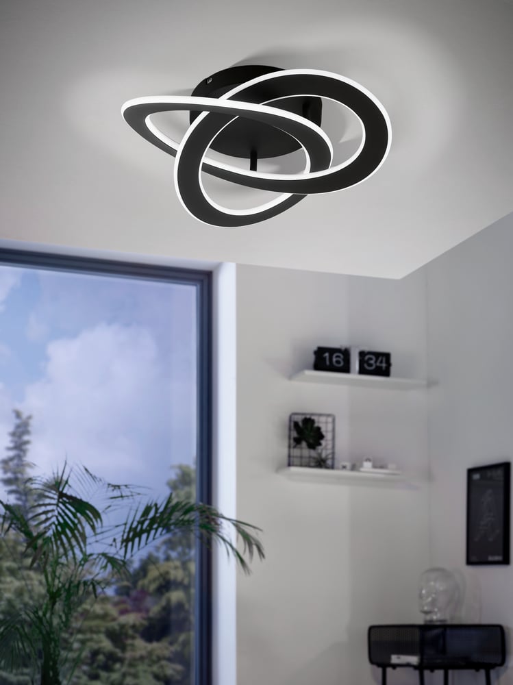 Eglo 99395 ROLIMARE - LED stropní svítidlo v černé barvě, 35W, 4000K, ø 49cm