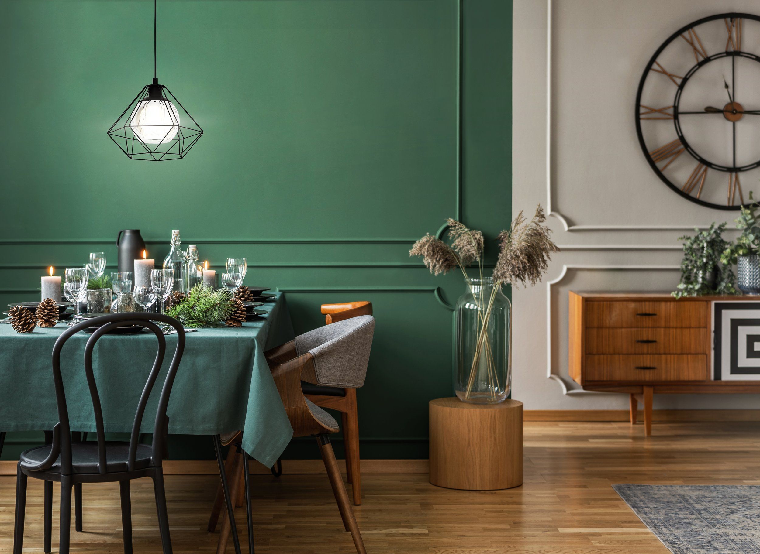 Eglo 43482 VERNHAM - Závěsné drátěné svítidlo v kombinaci s kouřovým sklem, 1x E27,  ø 32,5cm