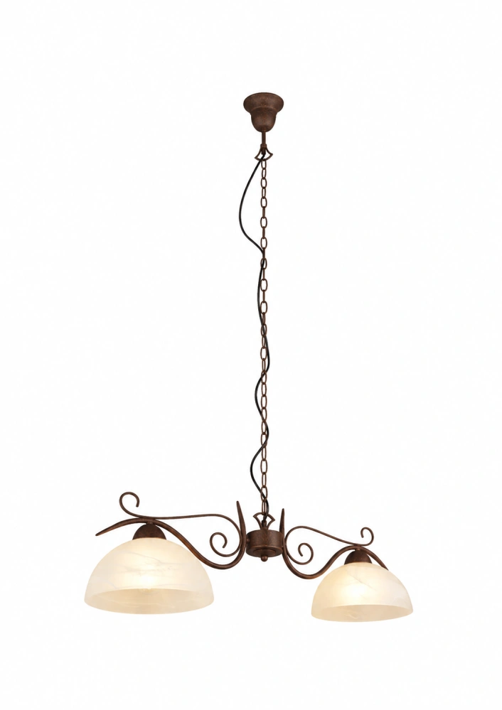 Trio Leuchten R3432-24 COUNTRY - Závěsný rustikální dvouramenný lustr na řetězu 2 x E27, šířka 82cm