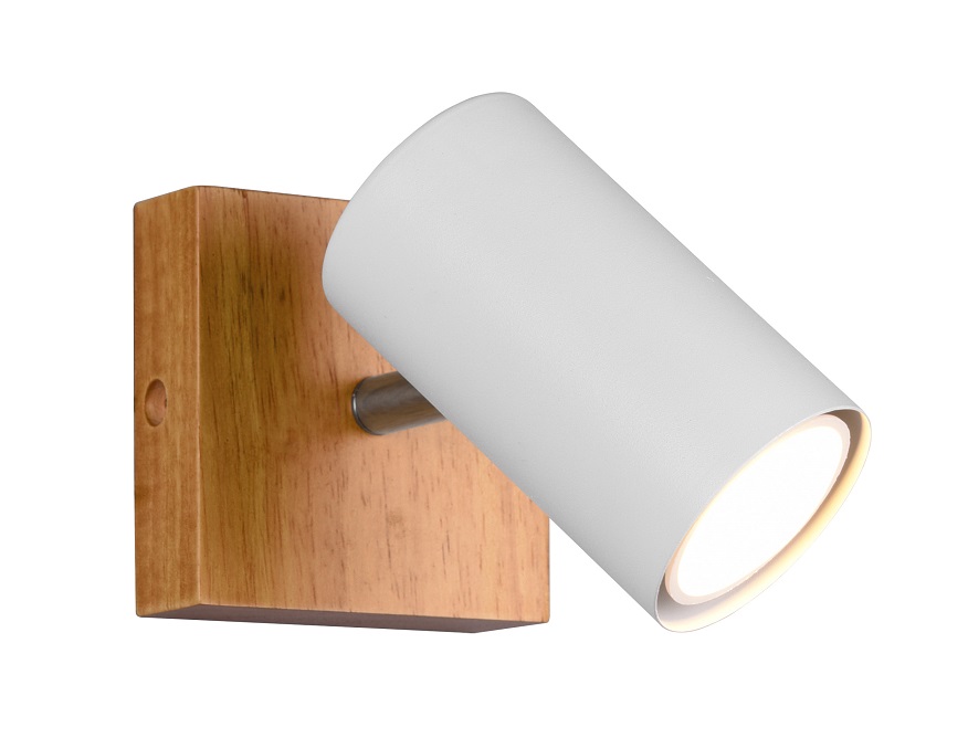 Trio Leuchten 812400131 MARLEY wood white - Nástěnné nebo stropní bodové svítidlo v bílé barvě se dřevěnou monturou 1 x GU10