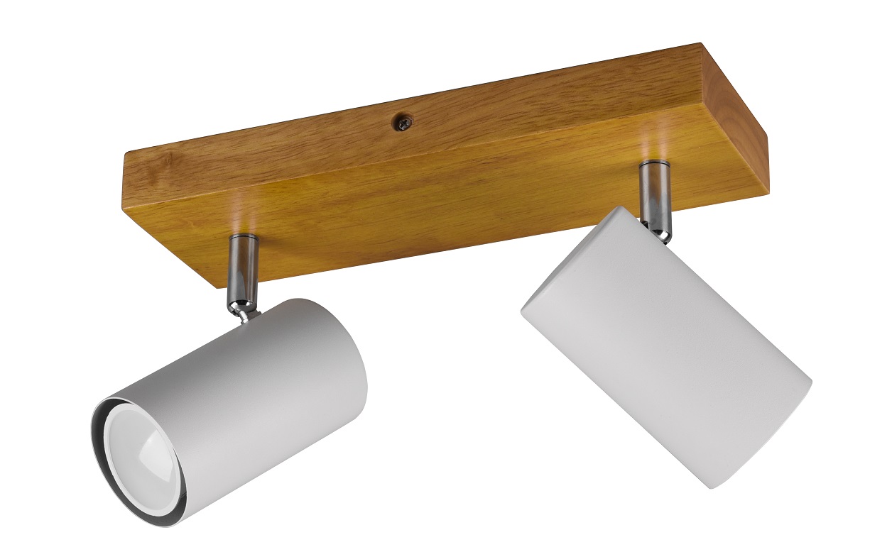 Trio Leuchten 812400231 MARLEY wood white - Stropní bodové svítidlo v bílé barvě se dřevěnou monturou 2 x GU10