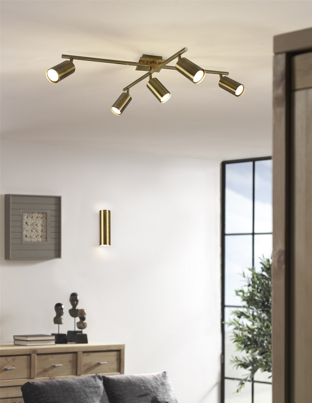 Trio Leuchten 612400504 MARLEY brass - Stropní bodové svítidlo ve staromosazné barvě 5 x GU10