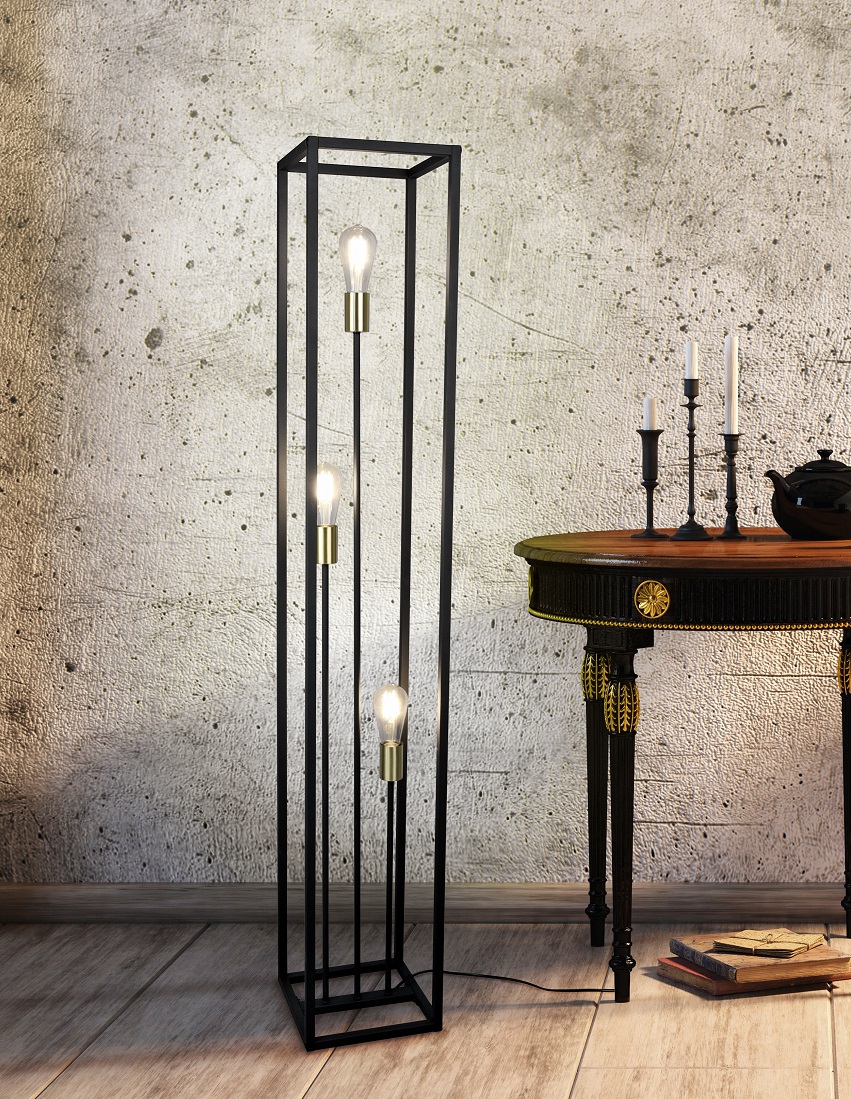 Trio Leuchten R40193032 VITO - Stojací retro lampa 3 x E27, 153cm