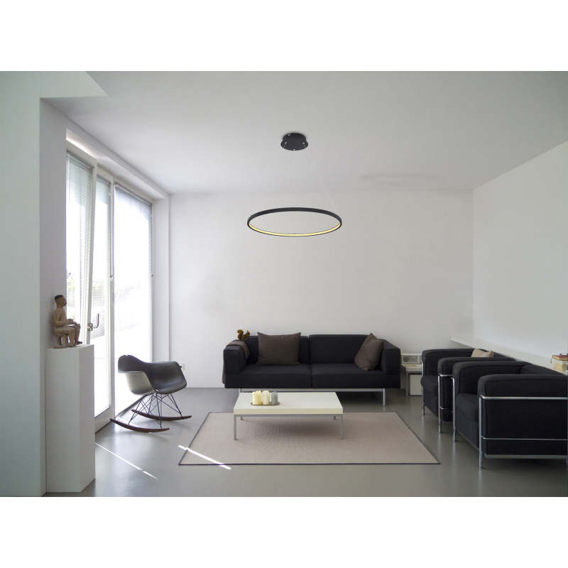 Globo 67192-29B RALPH - Závěsné svítidlo černý mat, 29W, 3000K, Ø 60cm